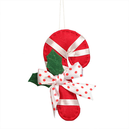 Christmas Crutch Shape Felt Pendant