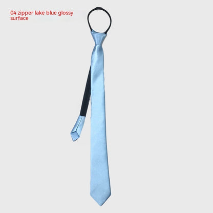 Men's Zipper Korean Style Pure Color Tie