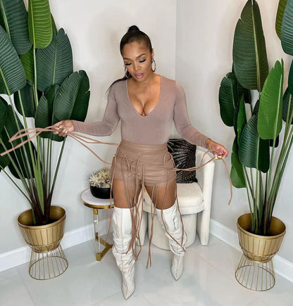 Women's Casual Cool Rope Decorative Shorts