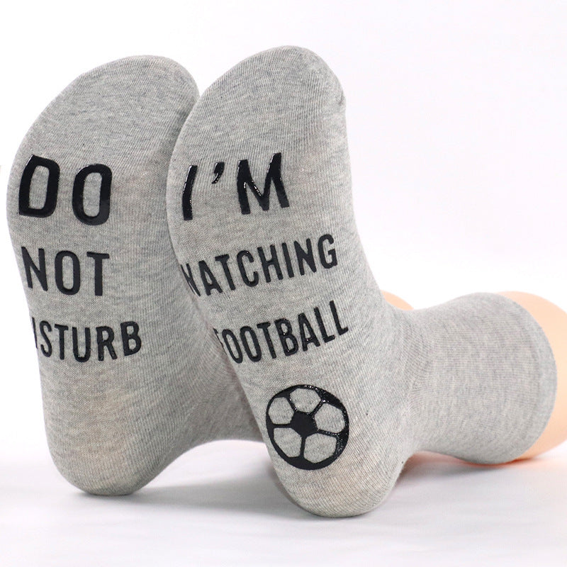 Letter Non-slip Football Middle Tube Cotton Socks