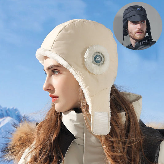 Down Plush Windproof Waterproof Winter Hat