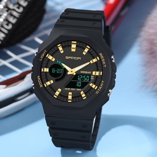 Sports Waterproof Dual Display Electronic Watch