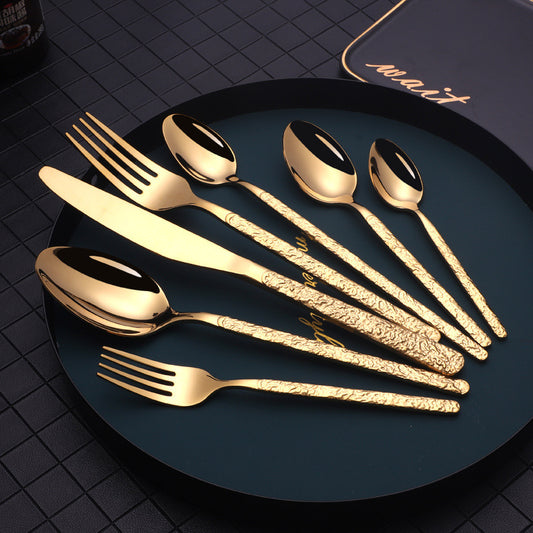 Embossed Handle Steak Cutlery Set