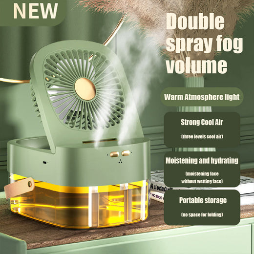 Mini Air Cooler Humidifying Spray Fan USB