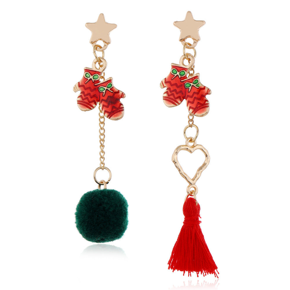 European American Christmas Snowflake Earrings