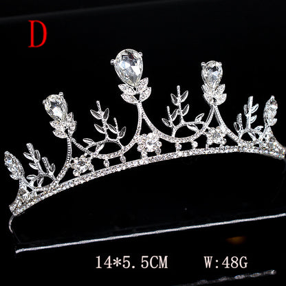 Vintage Pearl Rhinestone Crown Headband for Women - Alloy Hair Accessory Available in 7 Colors
