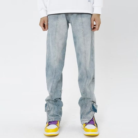 American Personality Hip Hop Zipper Jeans