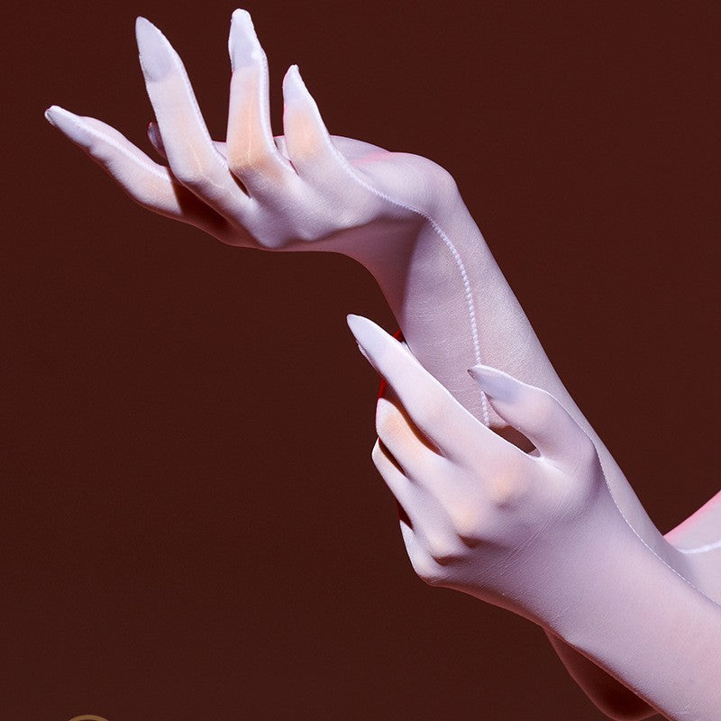 Ultra-thin Five-finger Stockings Gloves Silky
