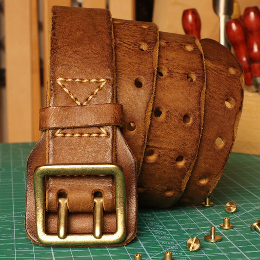 Cowhide Handmade Anti-allergy Men's Leather Belt