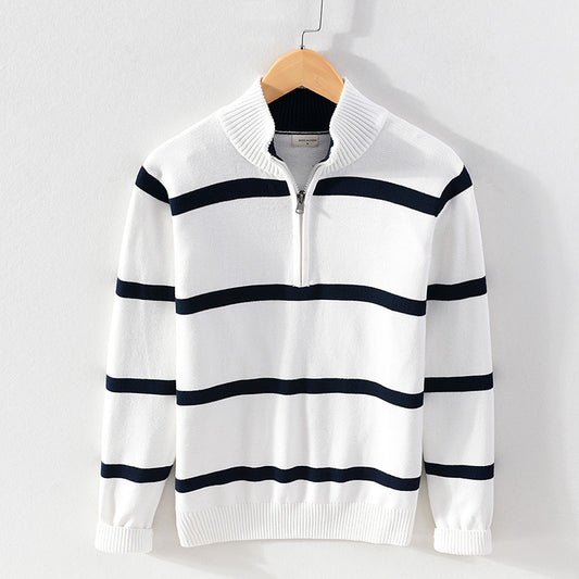 Men's Cotton Wool Turtleneck Half Zipper Sweater