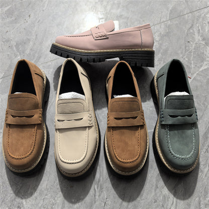 Leather Plus Size Casual Women's Shoes