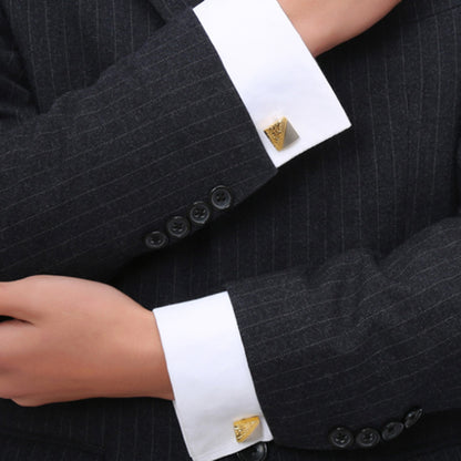 Two-tone Square Pattern Copper Cufflinks
