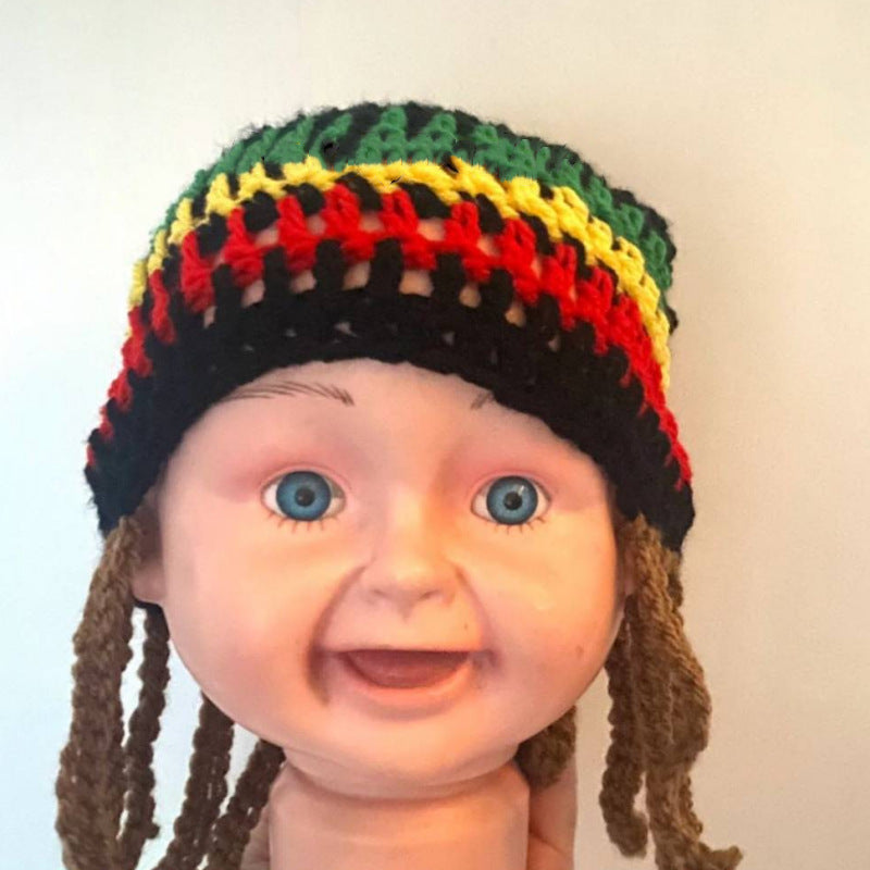 Jamaica Reggae Children Rainbow Woolen Cap