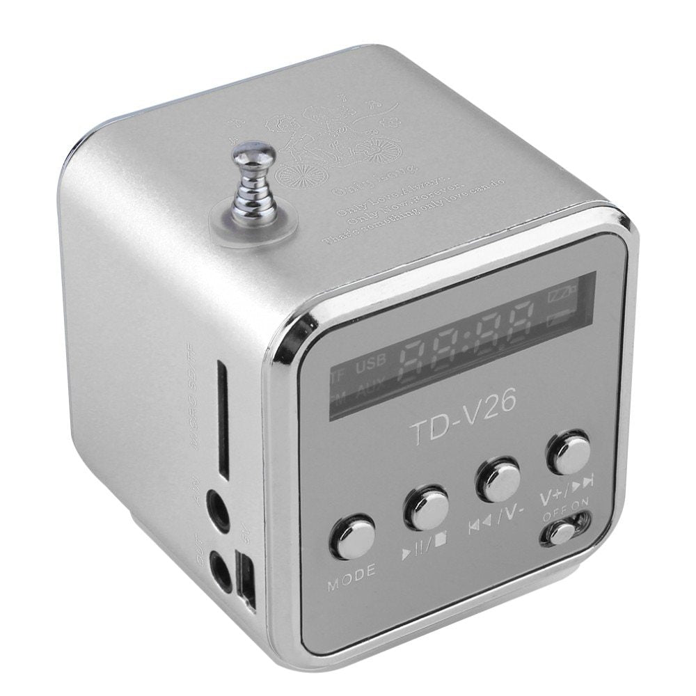 TD-V26 Portable Speaker Mini FM Radio Receiver MP3 Music Player