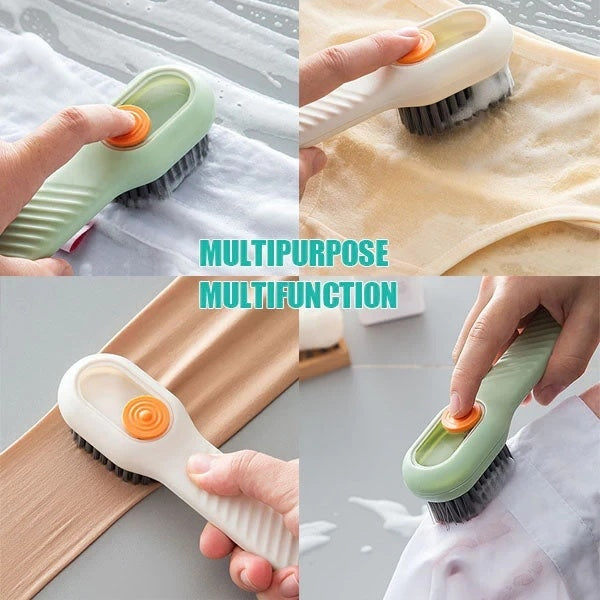 Multifunctional Soft-Bristled Shoe and Clothing Brush with Long Handle