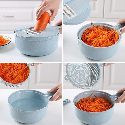 8-in-1 Mandoline Slicer with Strainer and Grater