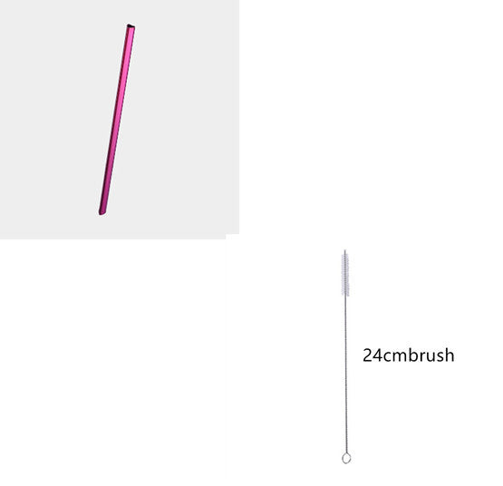 Reusable Metal Heart-shaped Drinking Straws Set