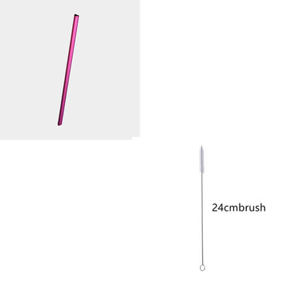 Reusable Metal Heart-shaped Drinking Straws Set