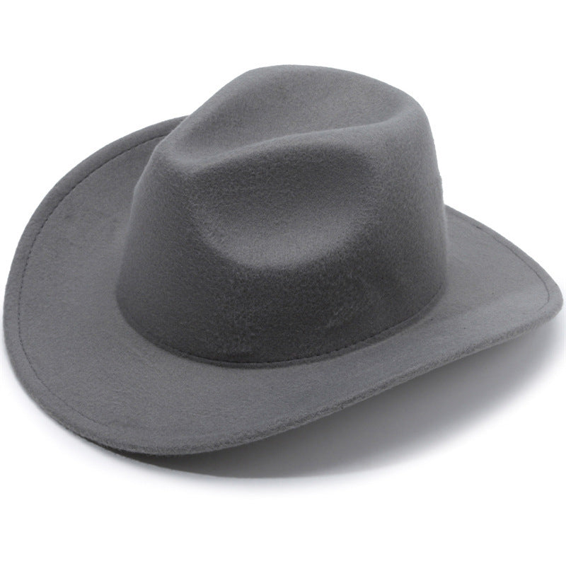 European And American Style Woolen Cowboy Hat Men's Lady Couple Ethnic Style Curling