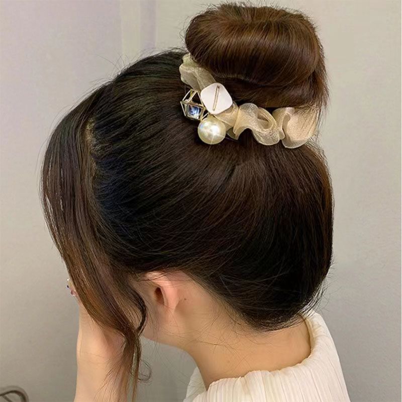 Light Luxury Pearl Organza Highly Elastic Hair Rope