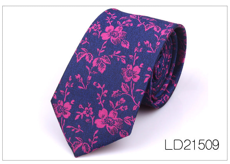 Men's 6cm Flower Graffiti Yarn-dyed Tie