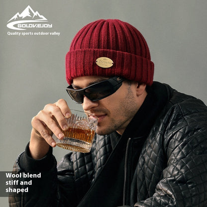 Autumn And Winter Wool Knitted Hat Men's Thick Windproof Warm Hat
