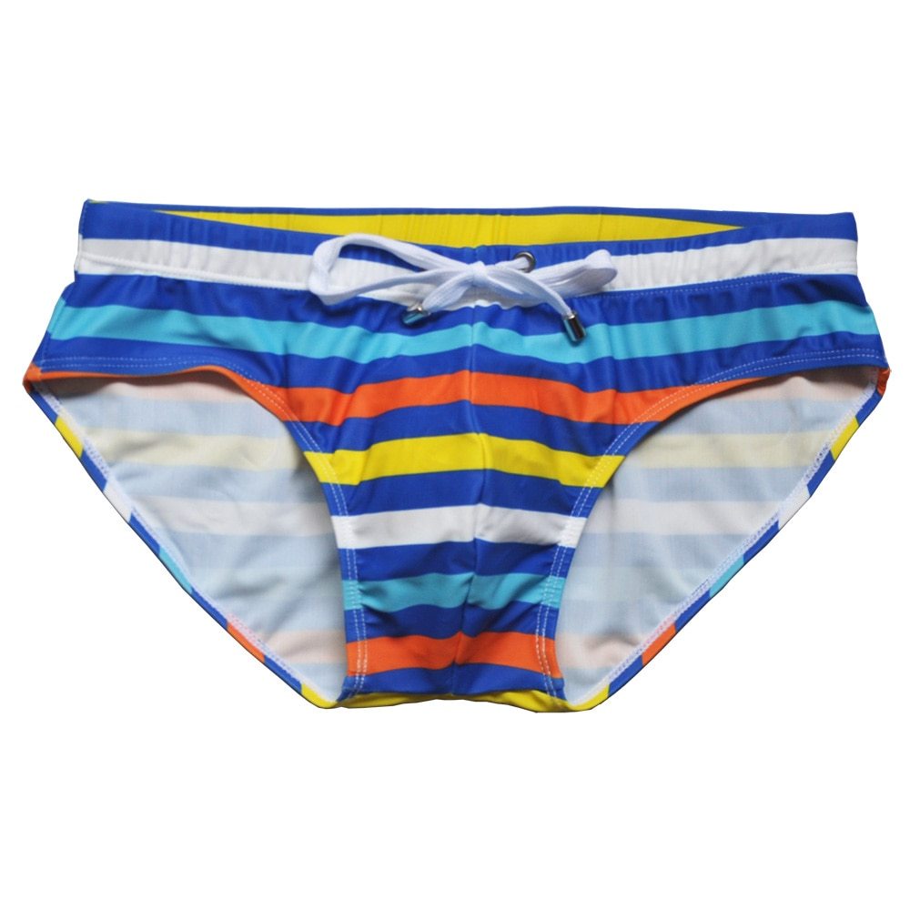 Men's Striped Beach Trunks with Rope