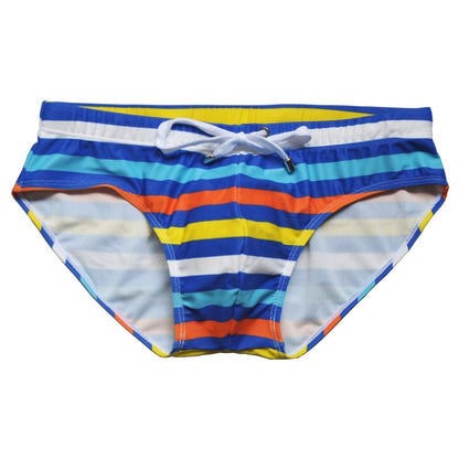 Men's Striped Beach Trunks with Rope