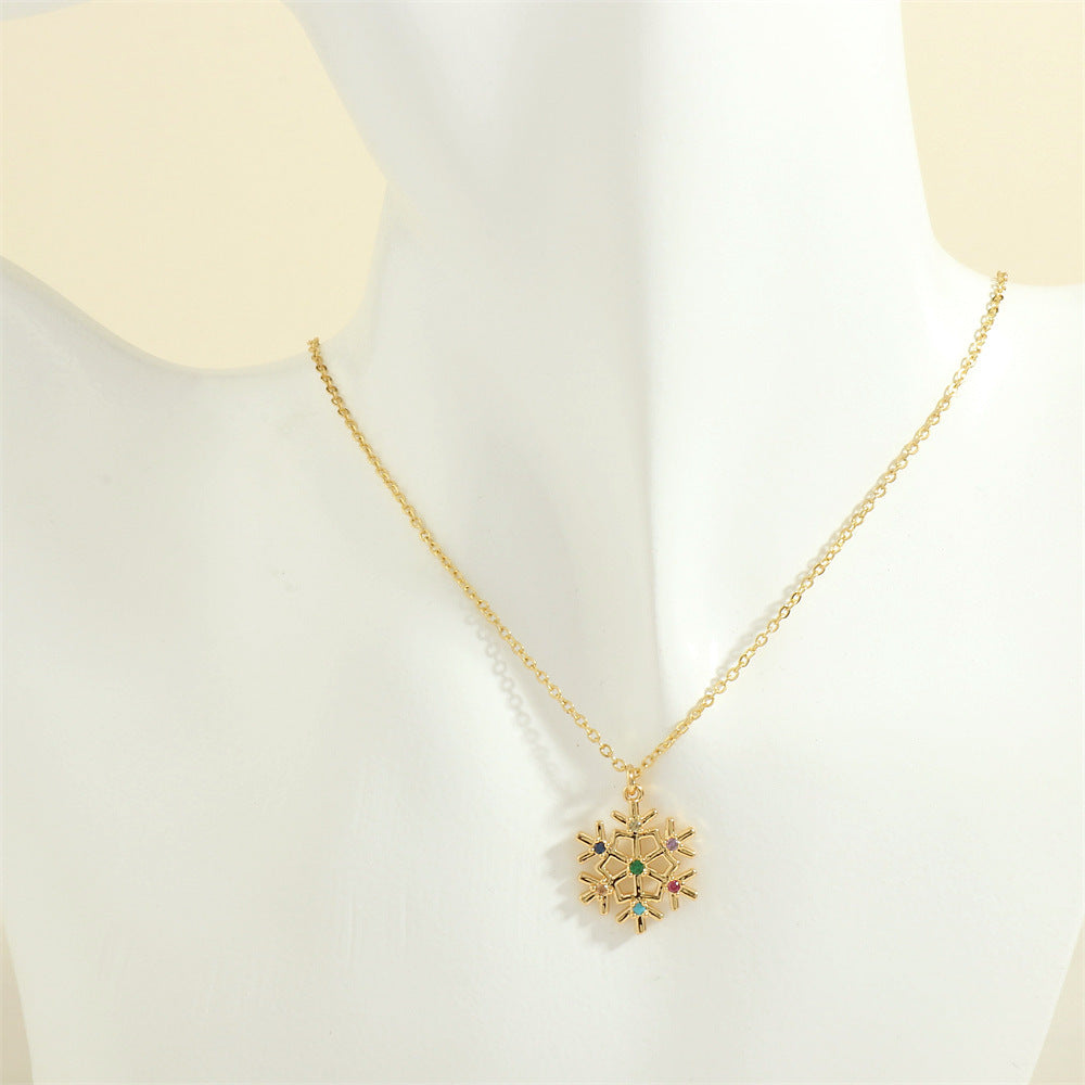 Christmas Necklace, Santa, Snowman, Rhinestones