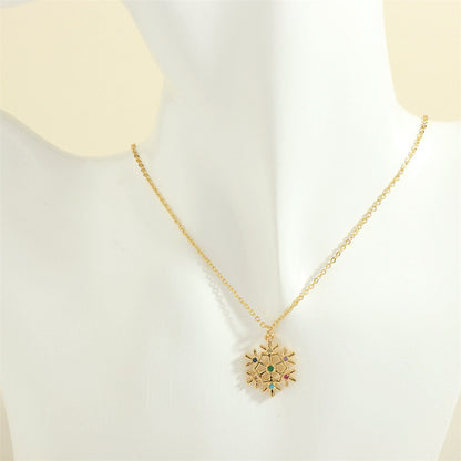 Christmas Necklace, Santa, Snowman, Rhinestones
