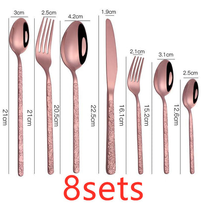 Embossed Handle Steak Cutlery Set