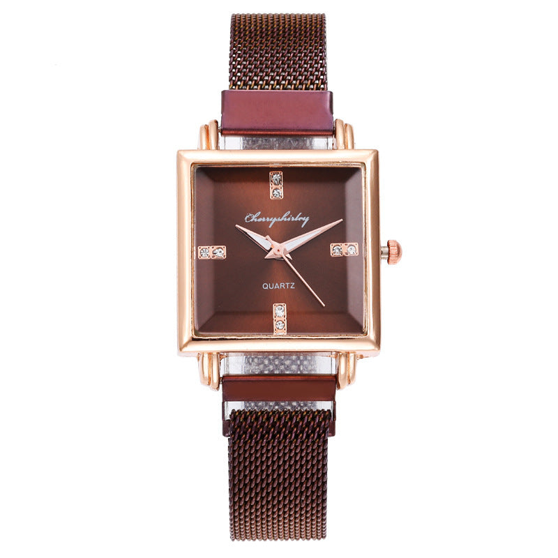 Square Magnetic Snap Diamond Women's Watch