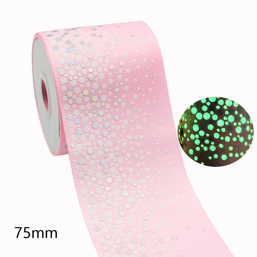 75mm Luminous Rainbow Bow - Fluorescent Ribbon