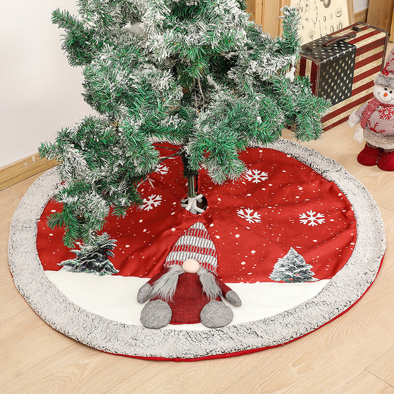 Linen Christmas Tree Skirt Bottom Decoration Supplies