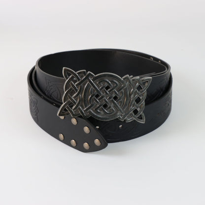 Viking Style Skateboard Buckle Embossed Rivet Belt