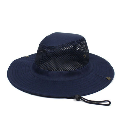 Patchwork Mesh Bucket Hat Sun Protection Foldable