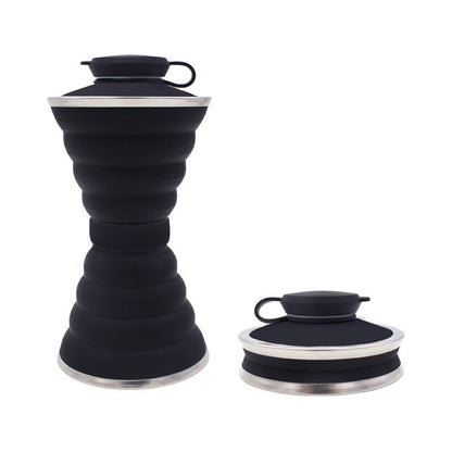 500ML Foldable Silicone Water Bottle Leakproof Portable