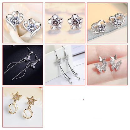 Sterling Silver Long Bow Earrings Set