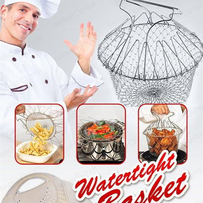 Stainless Steel Foldable Fry Basket Kitchen Tool