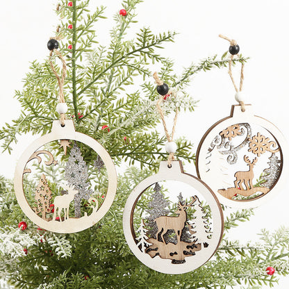 Creative Christmas Wooden Pendant