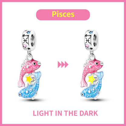 S925 Colorful Luminous Constellation Pendant