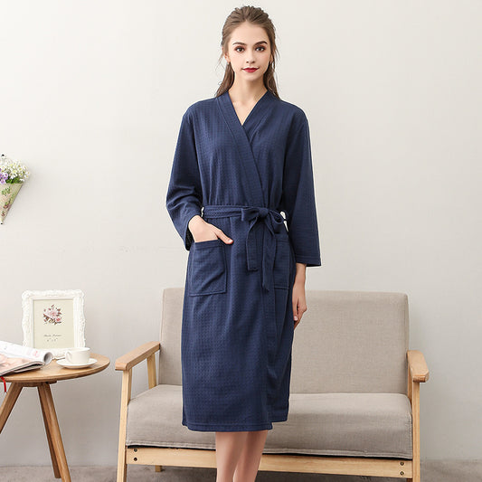 Women's Thin Couple Three Quarter Sleeve Robe