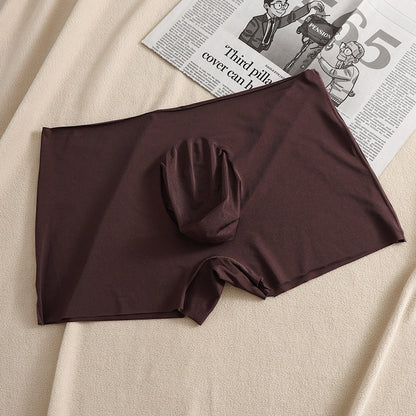 Summer Ice Silk Men's Mid Waist Boxers