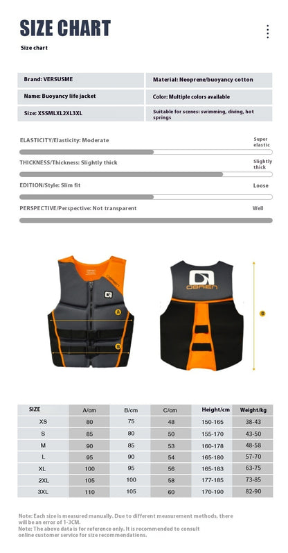 Large Buoyancy Water Skiing Fishing Vest