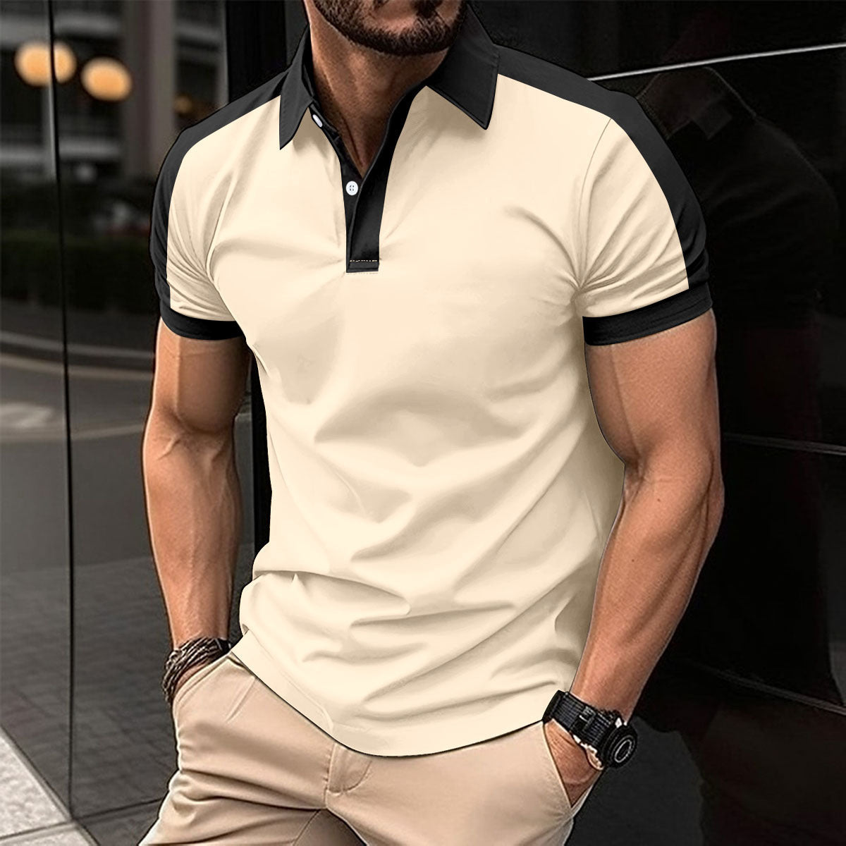 Men's Short Sleeve Casual Business Polo Shirt