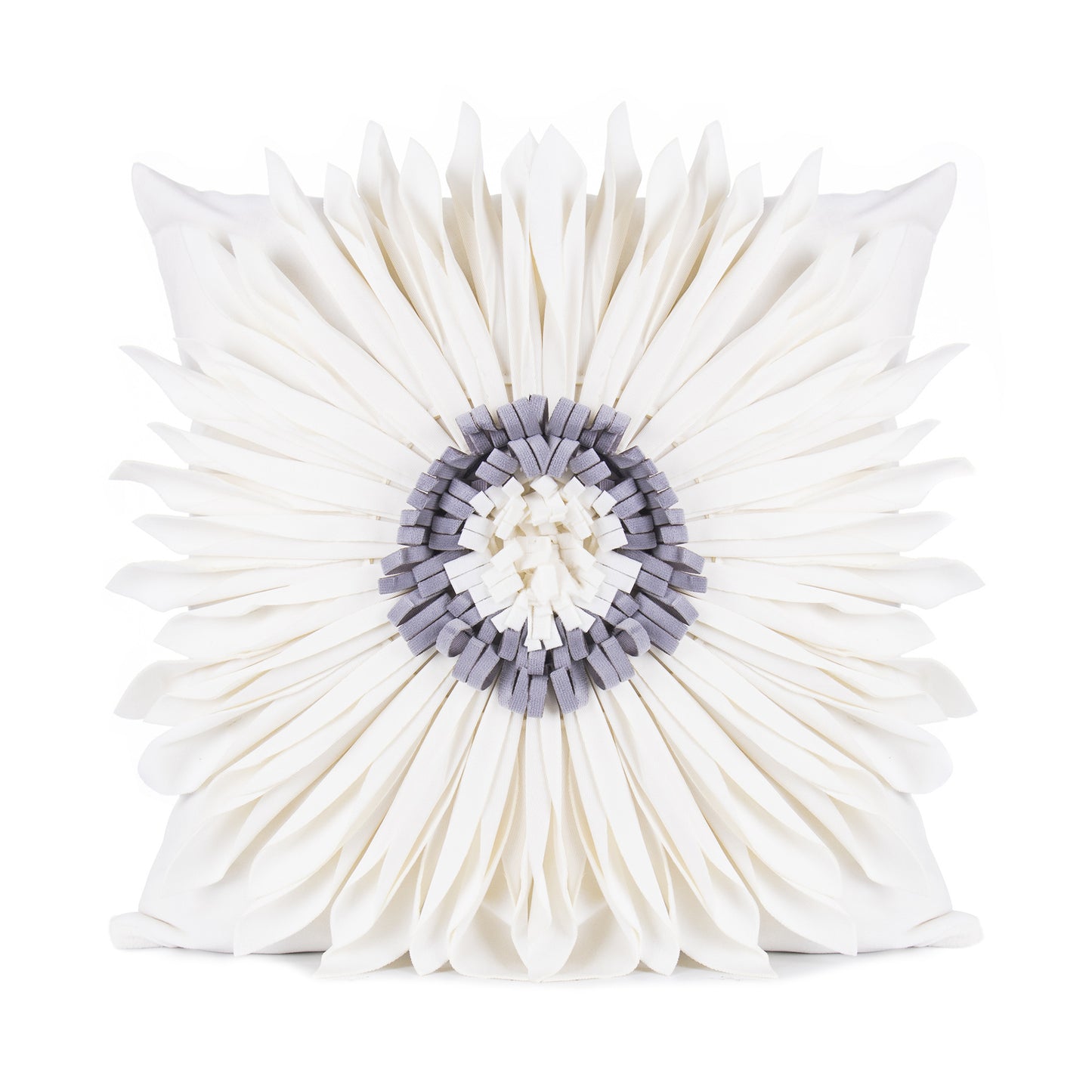 Modern White Velvet Chrysanthemum Pillow
