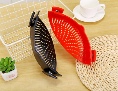 Silicone Clip-on Pot Funnel Oil Strainer