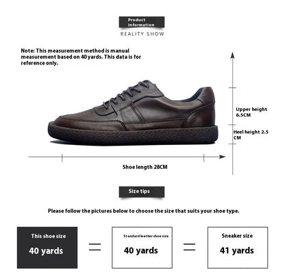 Men's Vintage Low Top Leather Sneakers