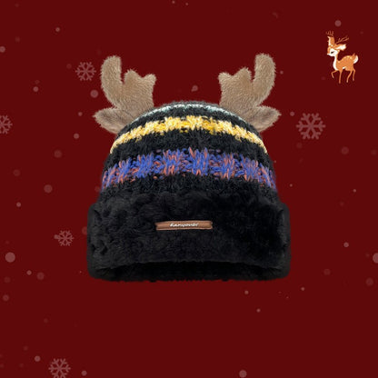 Christmas Deer Antler Knitted Hat