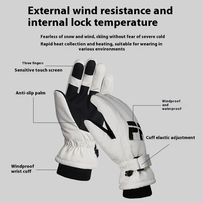 Non-slip Waterproof Fleece Lined Warm Gloves Women